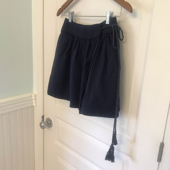 House Of Harlow Navy Blue Wrap Tencel Skirt NWT - Picture 2 of 4